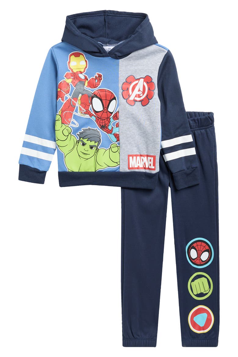 Kids' Avengers Hoodie and Joggers Set, Main, color, NAVY