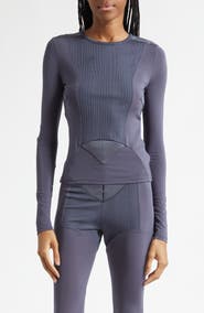 Jean Paul Gaultier Jersey & Rib Long Sleeve Top