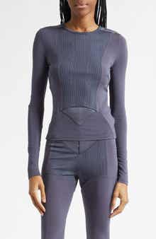 Jersey & Rib Long Sleeve Top
