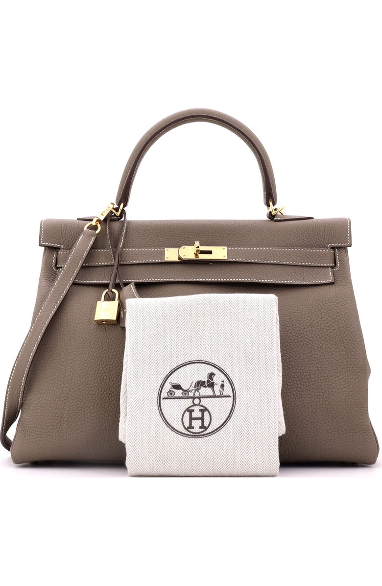 Pre-Owned Hermes Kelly Handbag Grey Togo with Gold Hardware 35, Alternate, color,