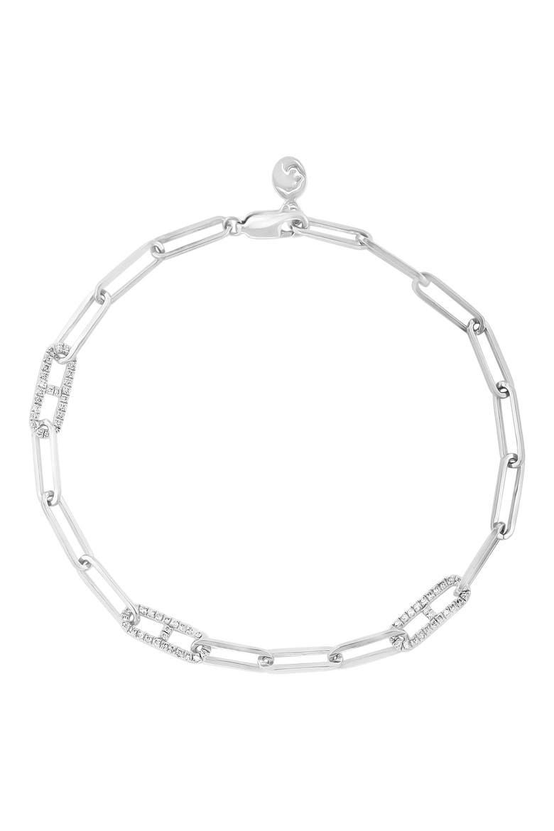 Sterling Silver Diamond Chain Bracelet - 0.3 ctw., Main, color, WHITE