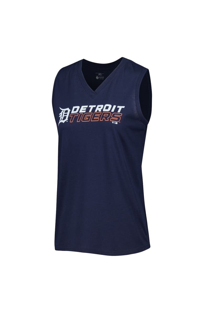 LEVELWEAR Women's Levelwear  Navy Detroit Tigers Paisley Chase V-Neck Tank Top, Alternate, color, Navy
