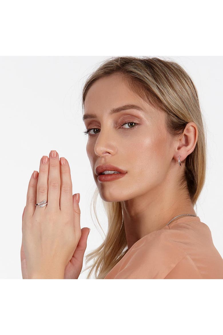 Skinny Drip Cross Over Ring, Alternate, color, Sterling Silver