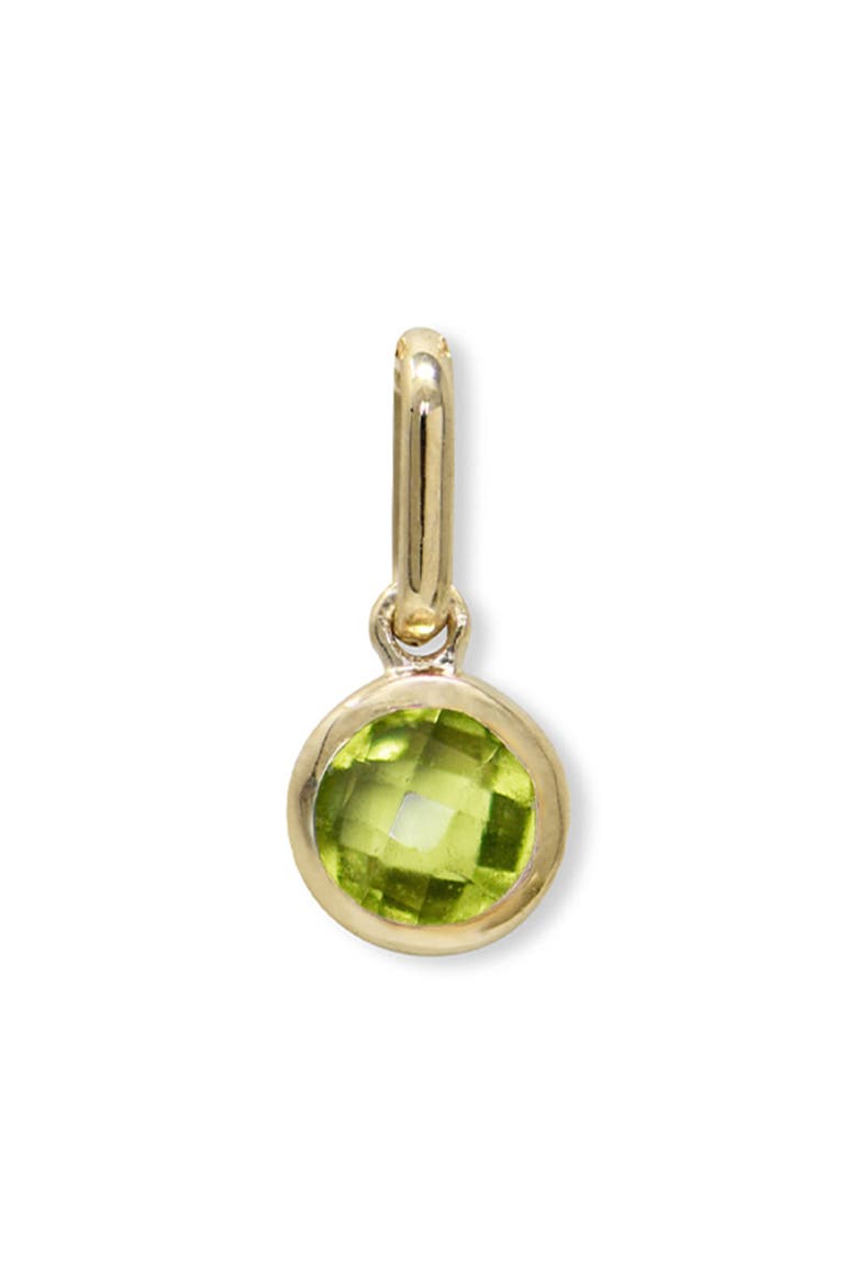 Bonheur Classic Peridot Bezel Charm, Main, color, 14K YELLOW GOLD/ PERIDOT