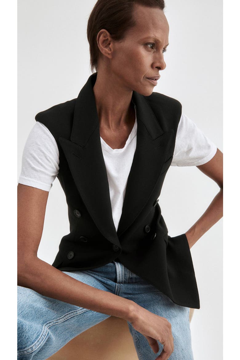 Sleeveless Not A DB Blazer, Alternate, color, Black Pique