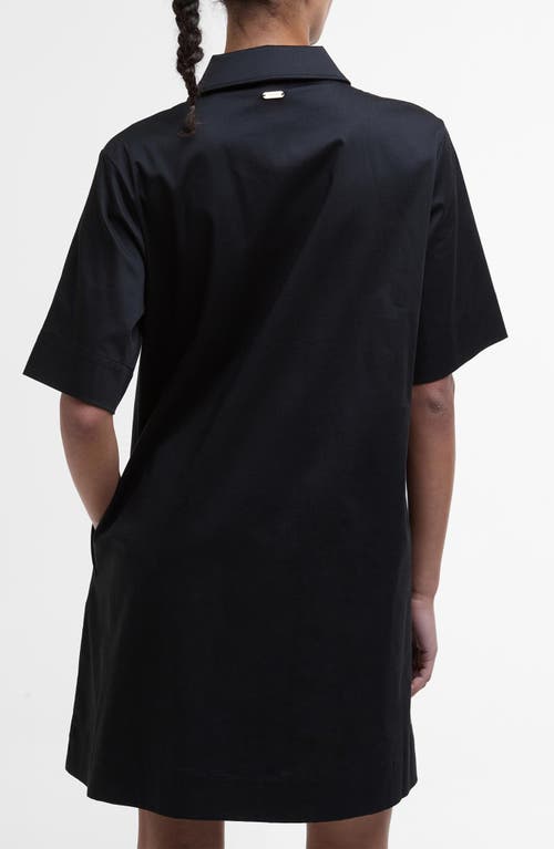 Barbour Ettie Stretch Cotton Sateen Tunic Minidress In Black