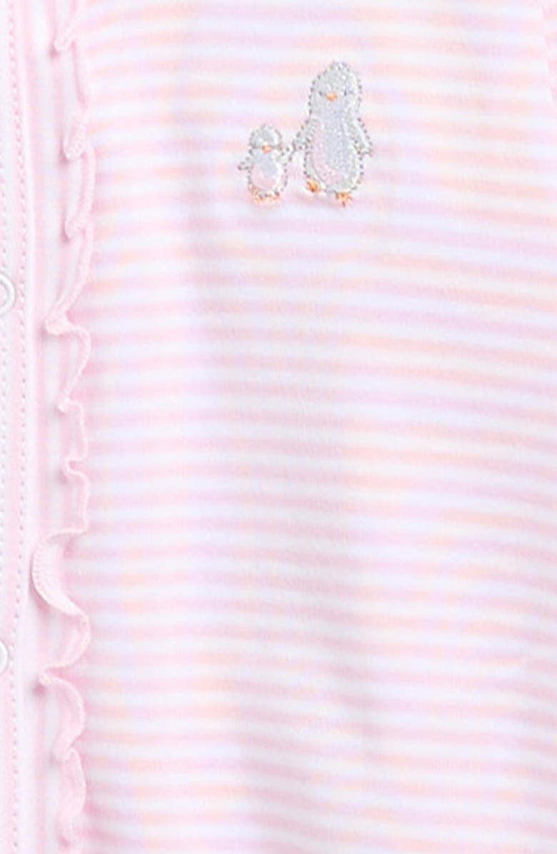 Kissy Kissy Pima Cotton Ruffle Footie, Alternate, color, Pink