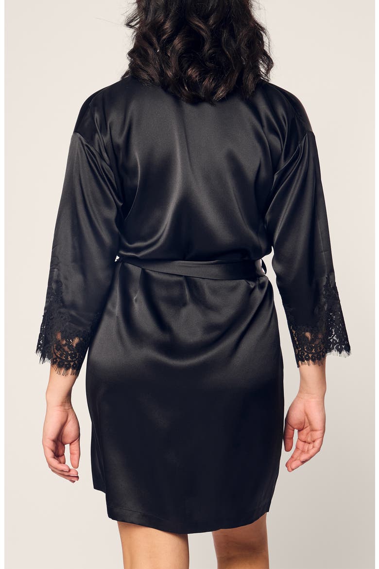Silk Lace Robe, Alternate, color, BLACK