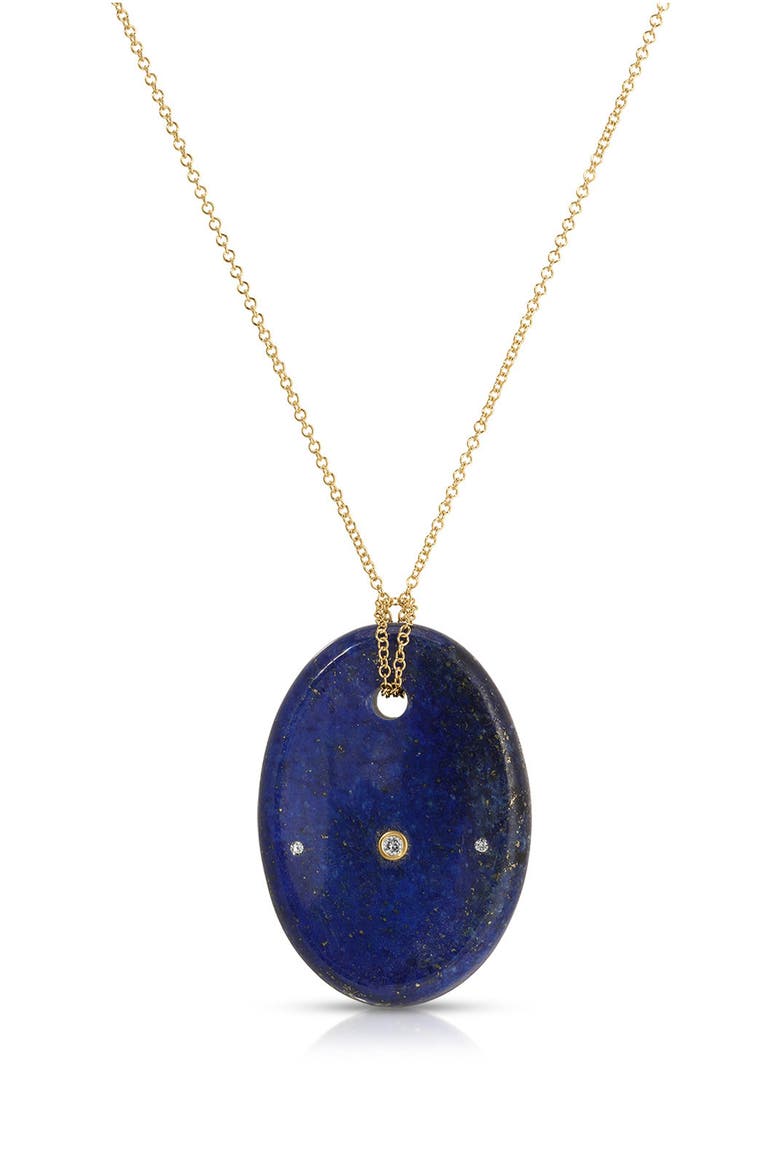 Lapis Aura Pendant Necklace, Main, color, 14K YELLOW GOLD / LAPIS