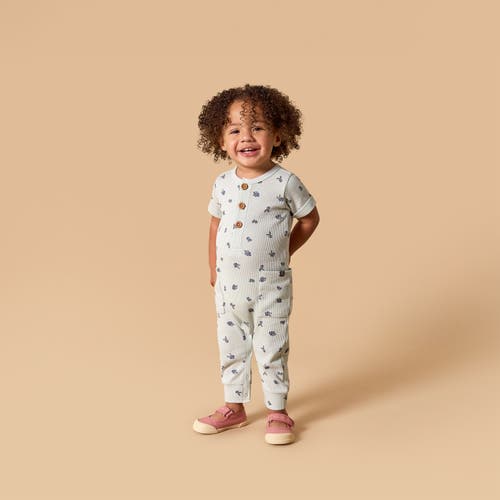 Modern Moments™ By Gerber Short Sleeve Long Romper In Light Sky Blueberry