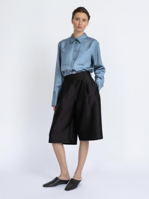 Alas Silk-wool Blend Fitted Shirt In Blue