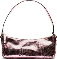 Frances Valentine Mia Snakeskin Embossed Metallic Leather Shoulder Bag