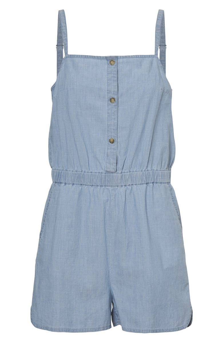 VERO MODA Cary Chambray Organic Cotton Romper, Alternate, color,