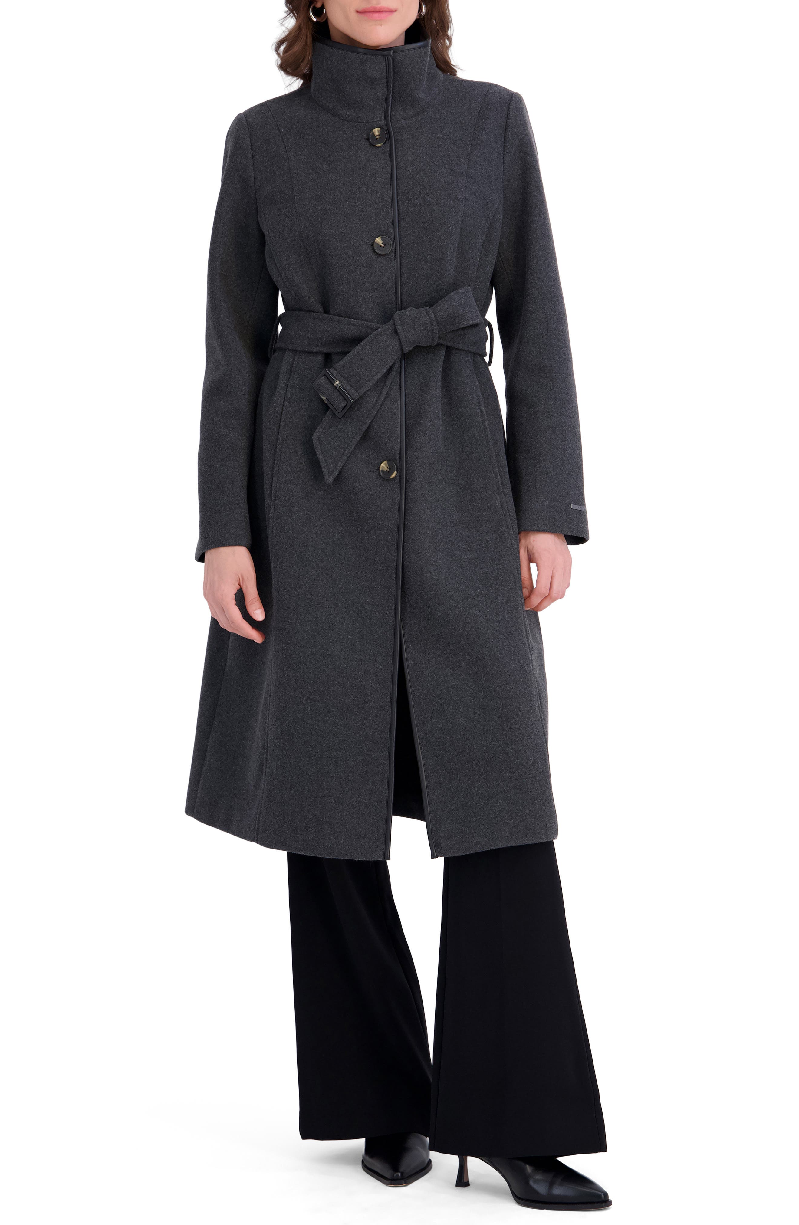 Payton Belted Stand Collar Coat