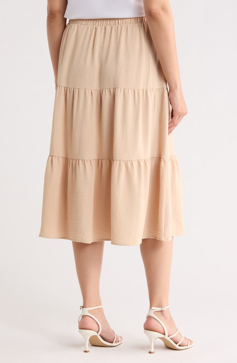 Renee C Tiered Midi Skirt, Alternate, color, Taupe