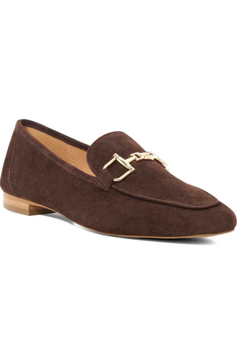Dune London Grained Bit Loafer, Main, color, Brown