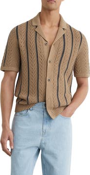 Reiss Ellingham Striped Short Sleeve Sweater