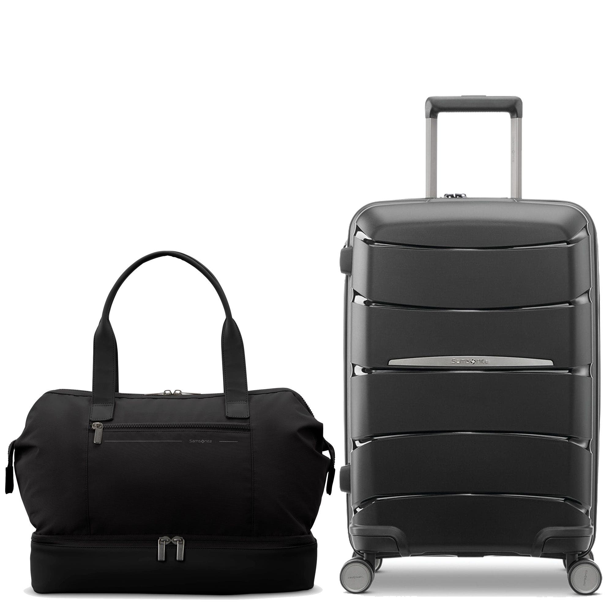 Samsonite Better Than Basics Drop Bottom Weekender & Outline Pro Carry-On 2-Piece Set, Main, color, Midnight Black