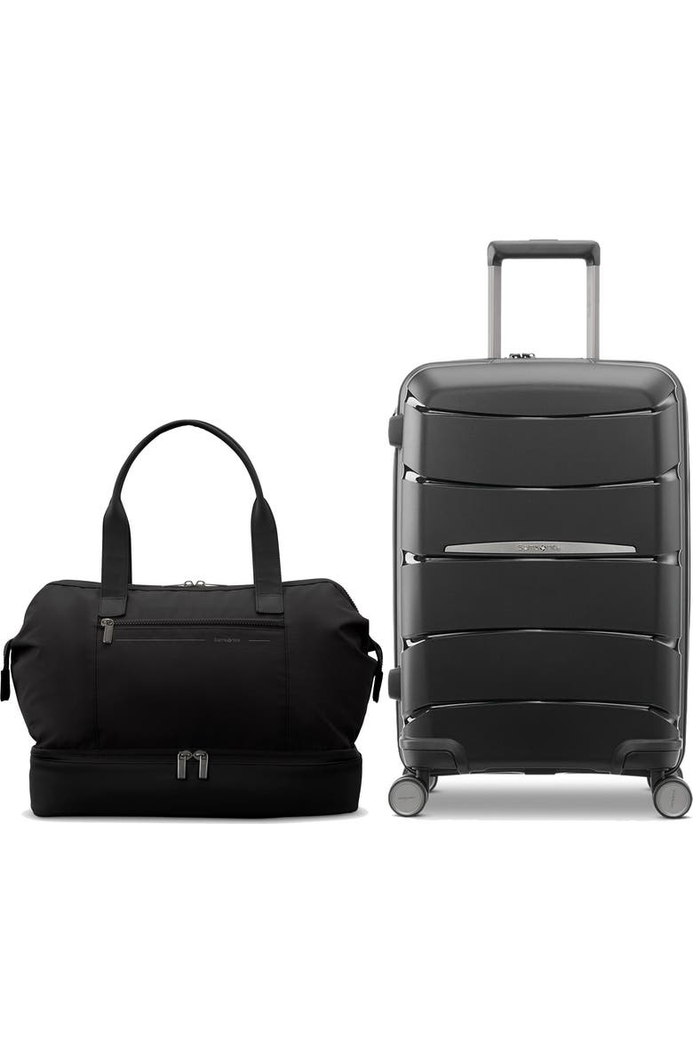 Samsonite Better Than Basics Drop Bottom Weekender & Outline Pro Carry-On 2-Piece Set, Main, color, Midnight Black