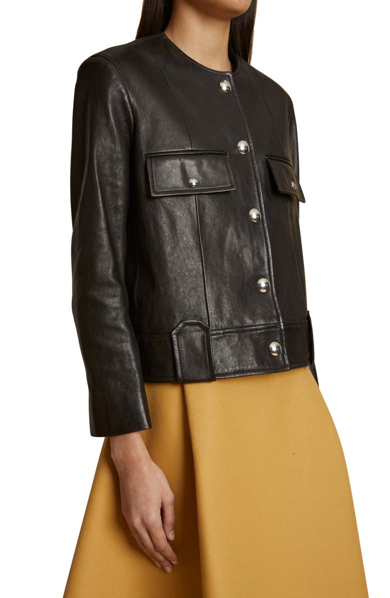 Khaite Laybin Leather Jacket, Alternate, color, 