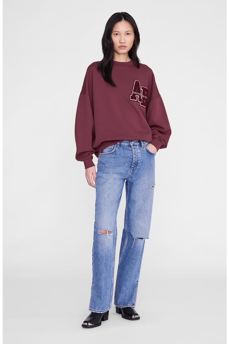 Miles Letterman Sweatshirt, Main, color, Fig