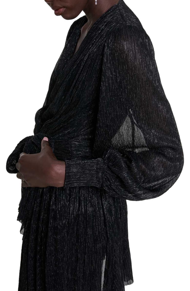 maje Short lamé dress, Alternate, color, 