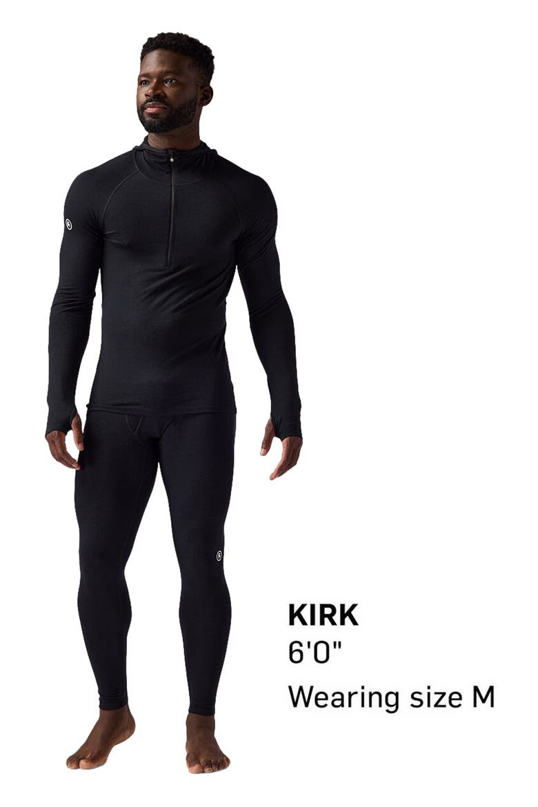Cedars Rws Merino Lt-Wt Baselayer 1/2-Zip Scuba Top - Men's, Alternate, color, Black