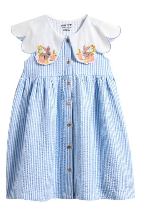 Kids' Statement Collar Seersucker Dress (Baby, Toddler & Little Kid)