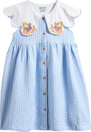 NEXT Kids' Statement Collar Seersucker Dress