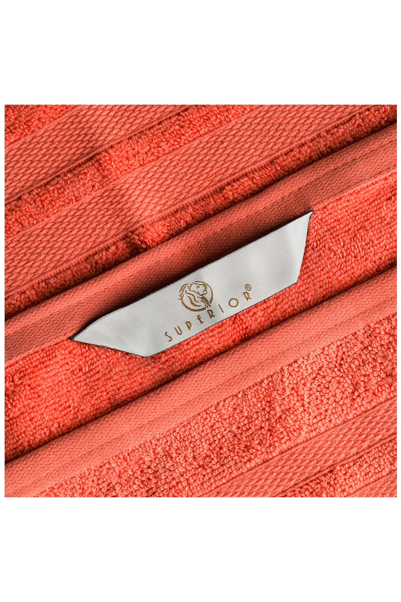 4-Piece Turkish Cotton Bath Towels, Alternate, color, TANGERINE