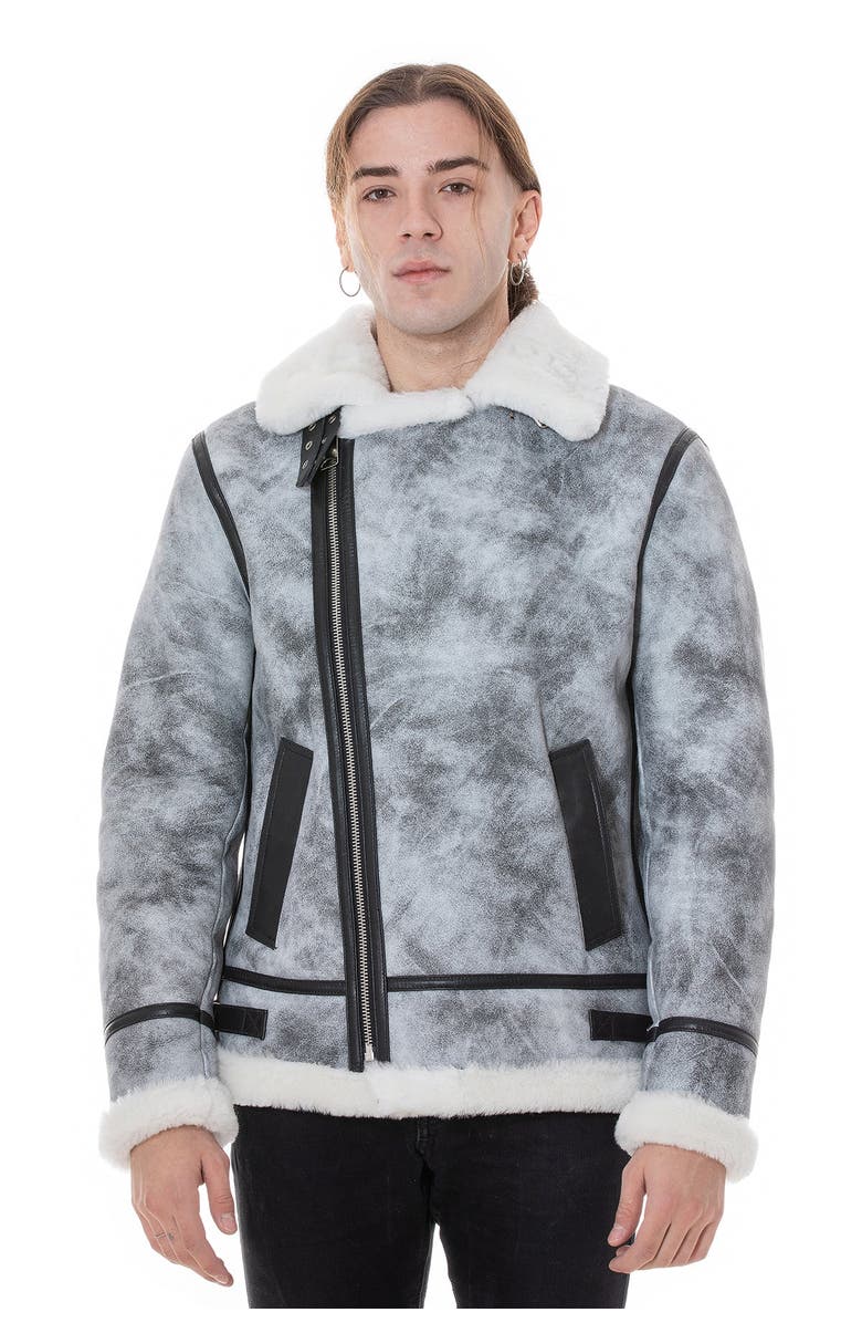 Furniq UK Andrew Marble Shearling Jacket, Alternate, color, Grey