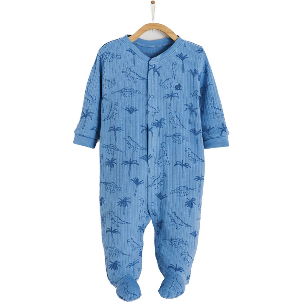 Babycottons Roar Front-snap Footie In Full Print