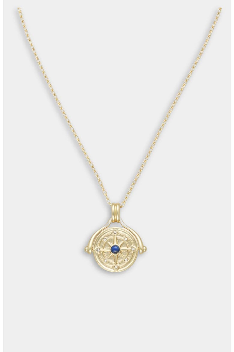 North Star Spinner Necklace, Main, color, Gold, Lapis, Clear