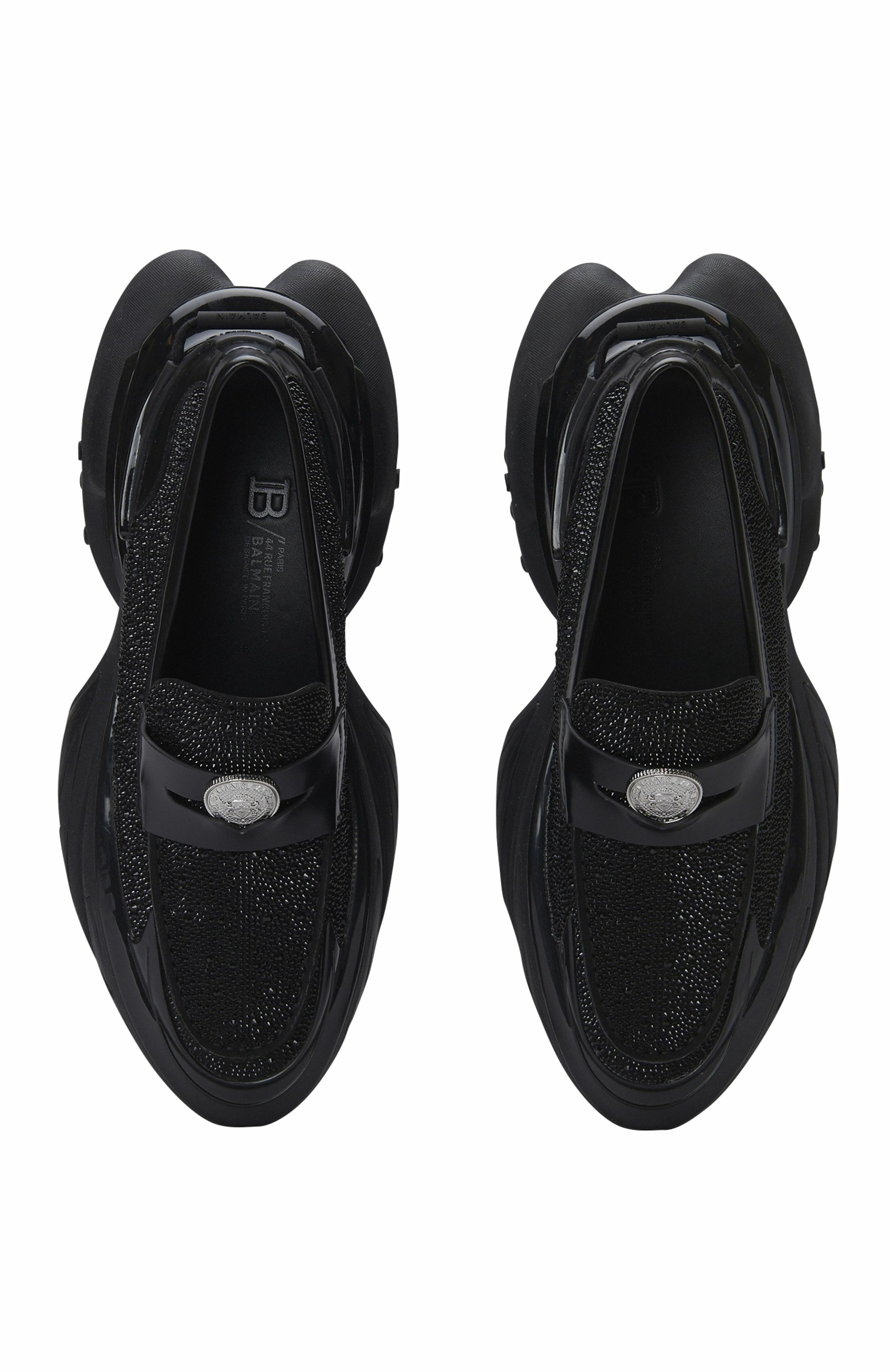 Balmain Unicorn Loafers In Rhinestone Calfskin, Alternate, color, 