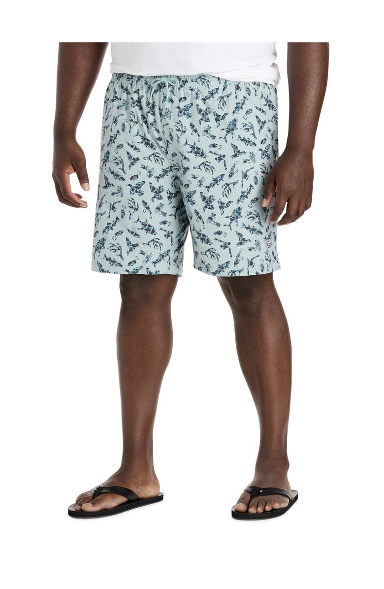 Columbia Big & Tall PFG Rambler Print Swim Trunks, Main, color, Crushed Blue