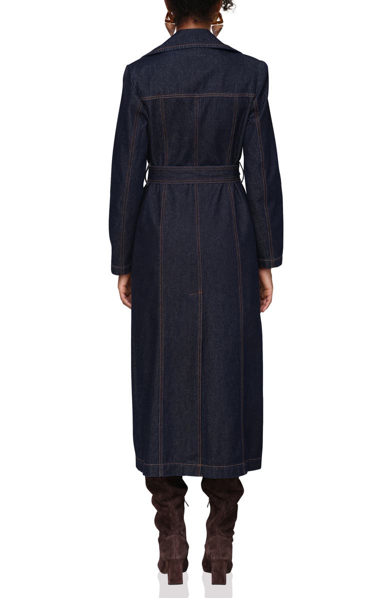 Avec Les Filles Belted Utility Denim Trench Coat, Alternate, color, Raw Indigo Rinse