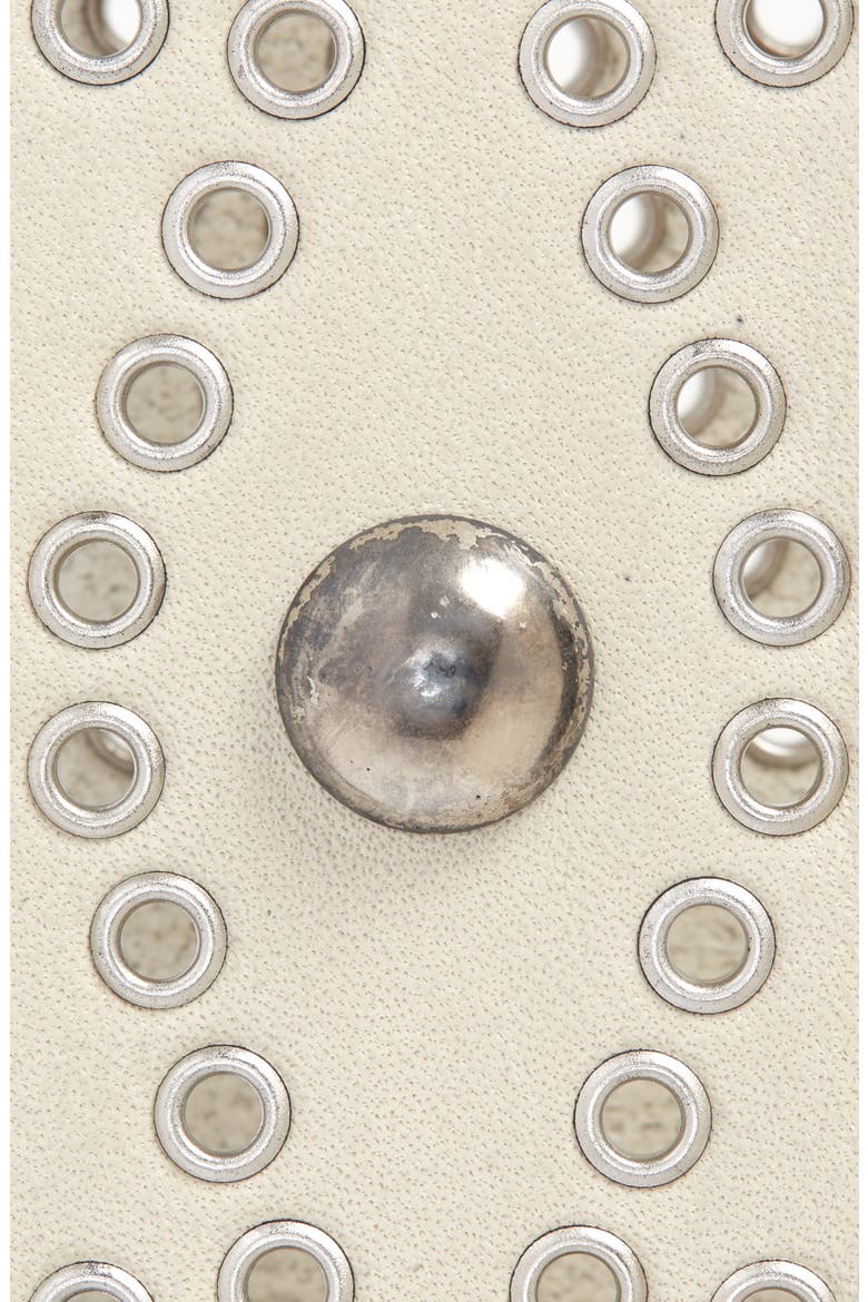 Mawo Studded Leather Belt, Alternate, color, CHALK
