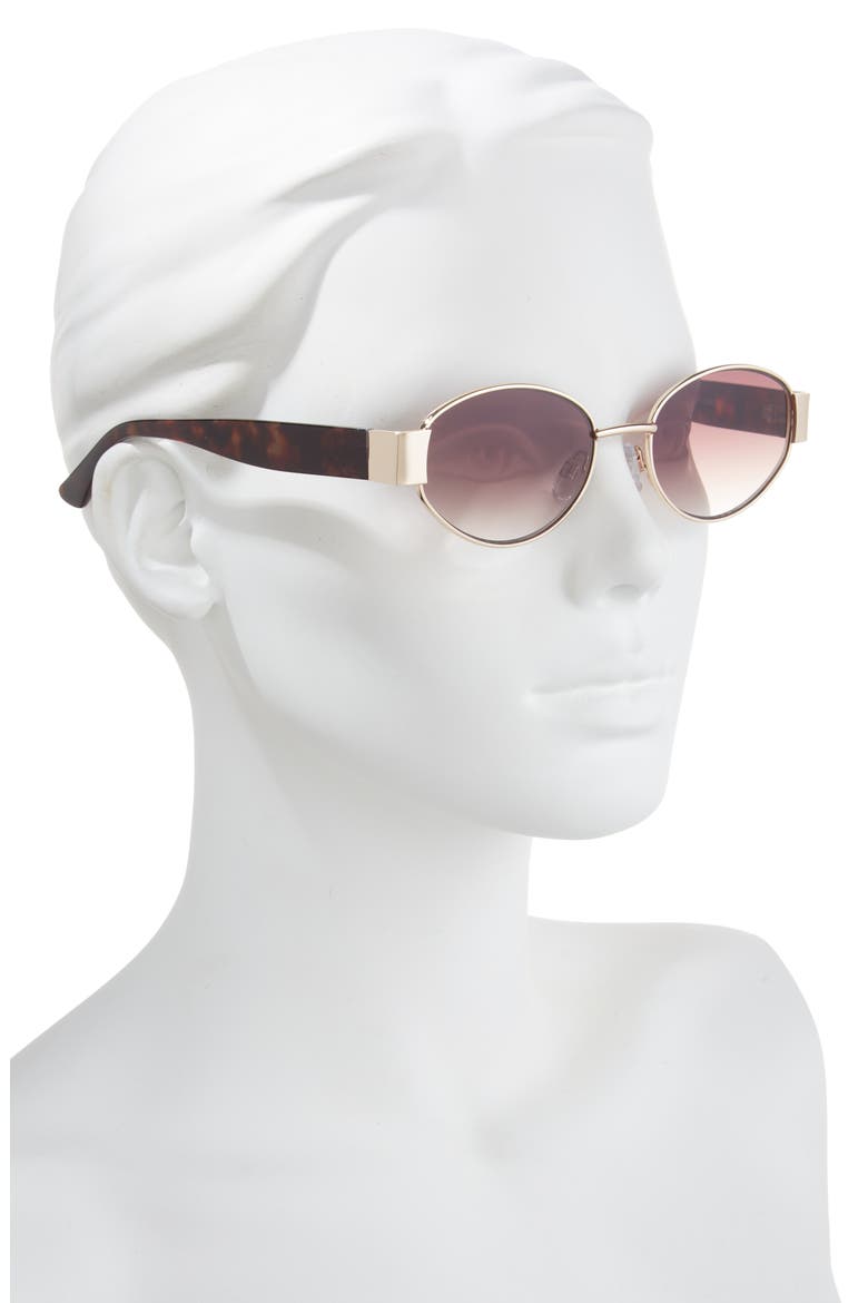 Gradient Oval Sunglasses, Alternate, color, GOLD TORT