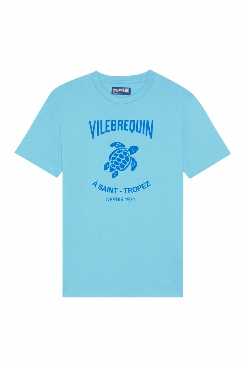 Men's Gummy Logo Cotton T-Shirt, Alternate, color, TOPAZE BLEUE