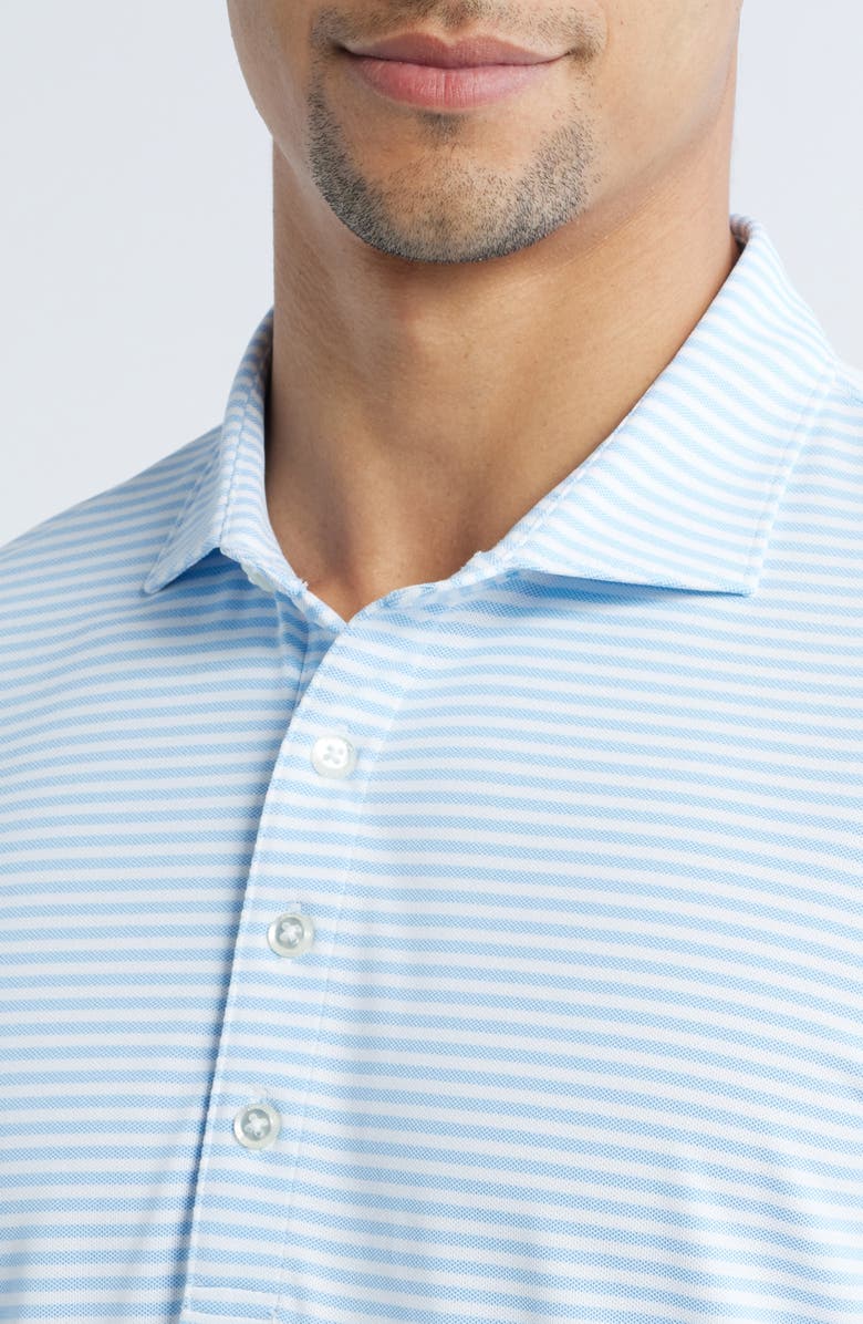 johnnie-O Stetsons Stripe Performance Polo, Alternate, color, Maliblu
