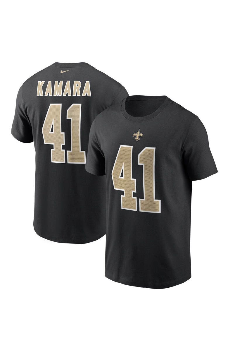 Nike Men's Nike Alvin Kamara Black New Orleans Saints Name & Number T-Shirt, Alternate, color, Black