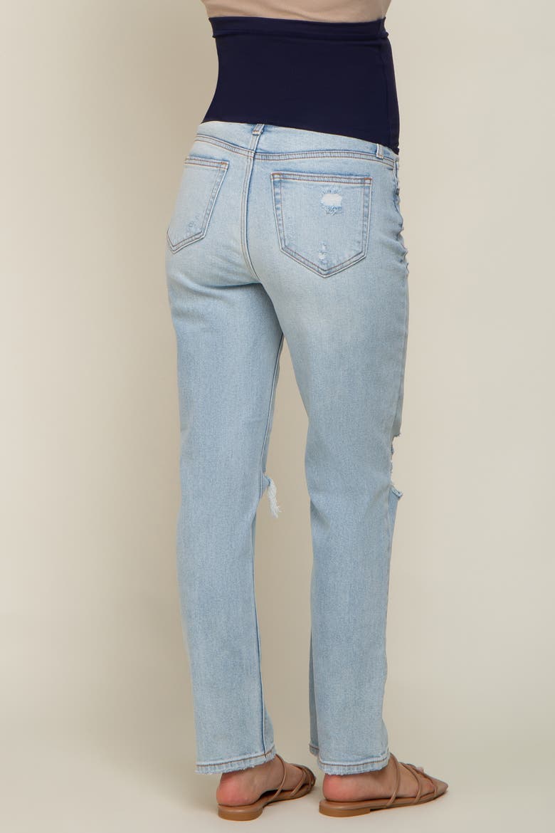 Distressed Knee Maternity Jeans, Alternate, color, Light Blue