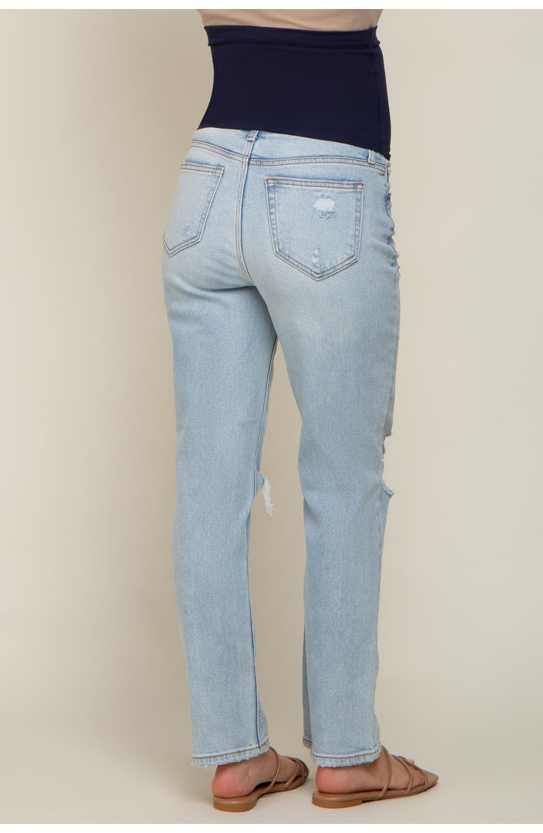 PinkBlush Distressed Knee Maternity Jeans, Alternate, color, Light Blue