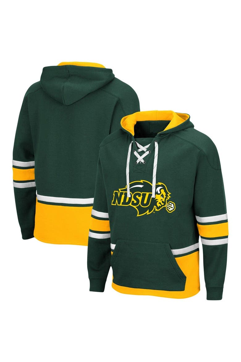 Men's Colosseum Green NDSU Bison Lace Up 3.0 Pullover Hoodie, Main, color, Green