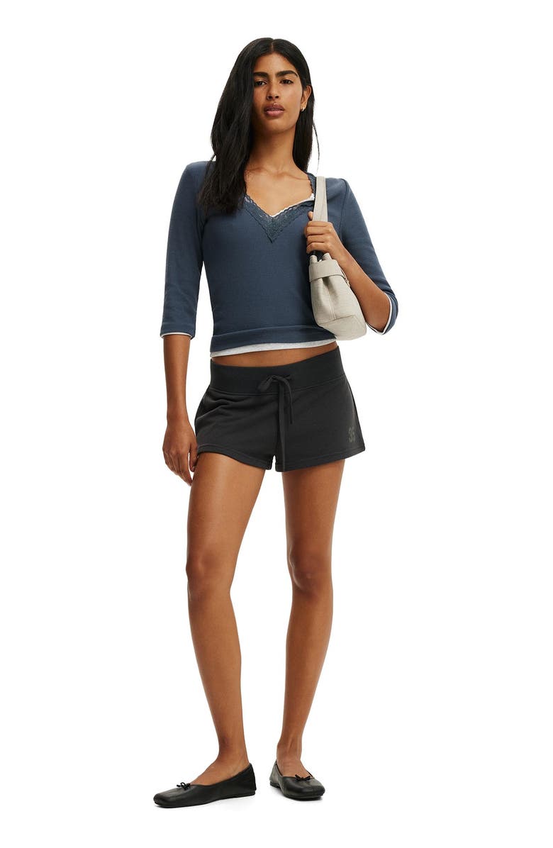 Cotton On Women's Micro Fleece Sweatshort, Alternate, color, Shadowstone 35