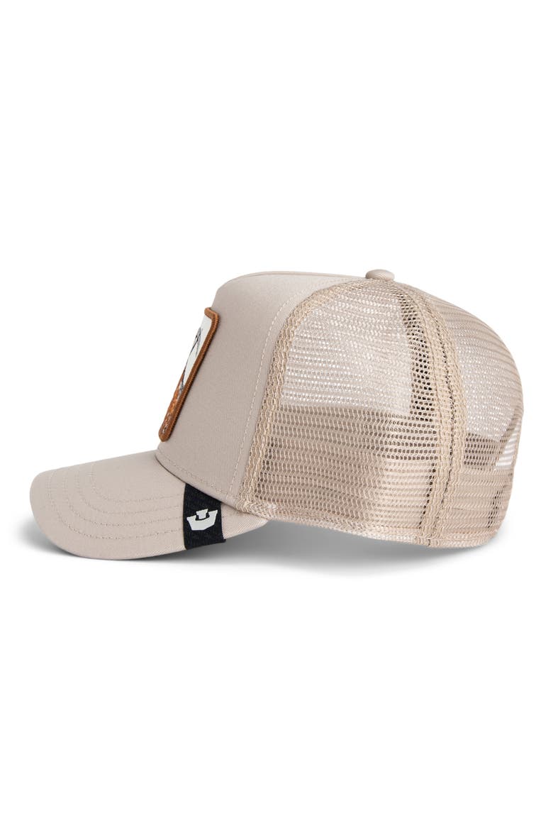 G.O.A.T. Patch Snapback Trucker Hat, Alternate, color, BISCUIT