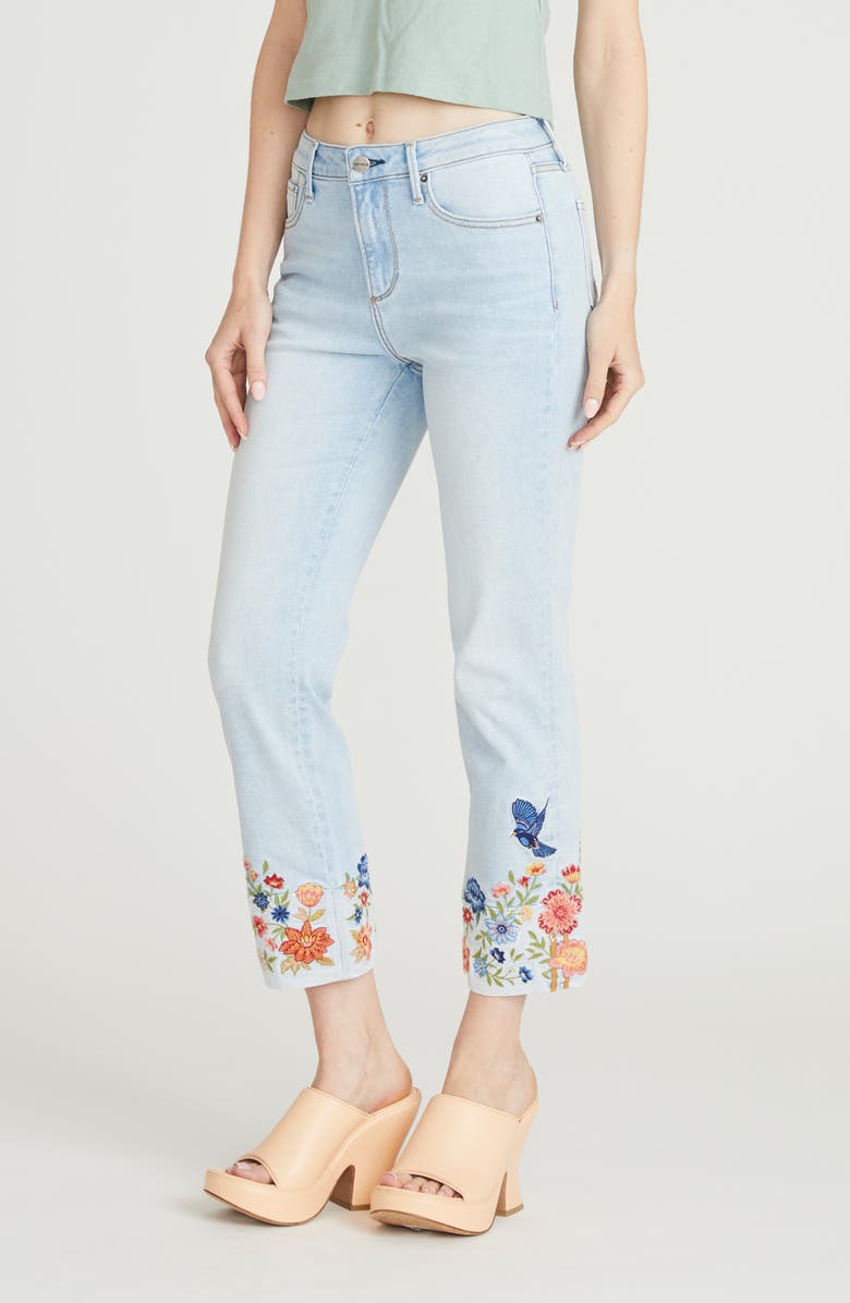 Driftwood Colette Crop Straight Leg Jeans, Alternate, color, Light Wash