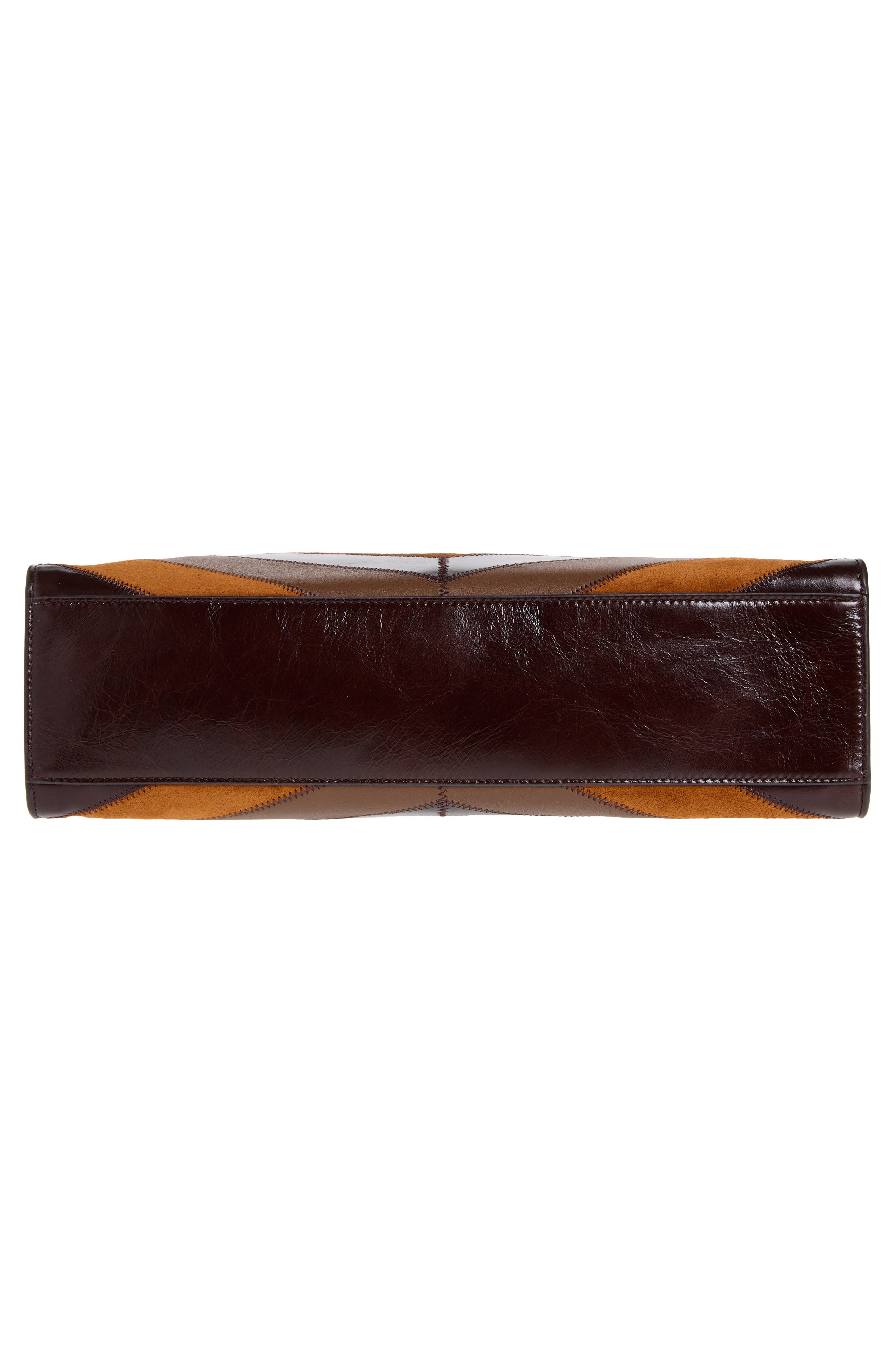 Vida Chevron Leather Shoulder Bag, Alternate, color, TOBACCO MULTI