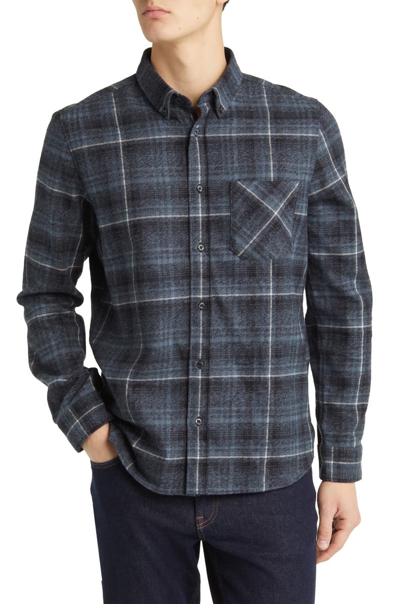 BOSS Ermann Check Flannel Button-Down Shirt, Main, color, 