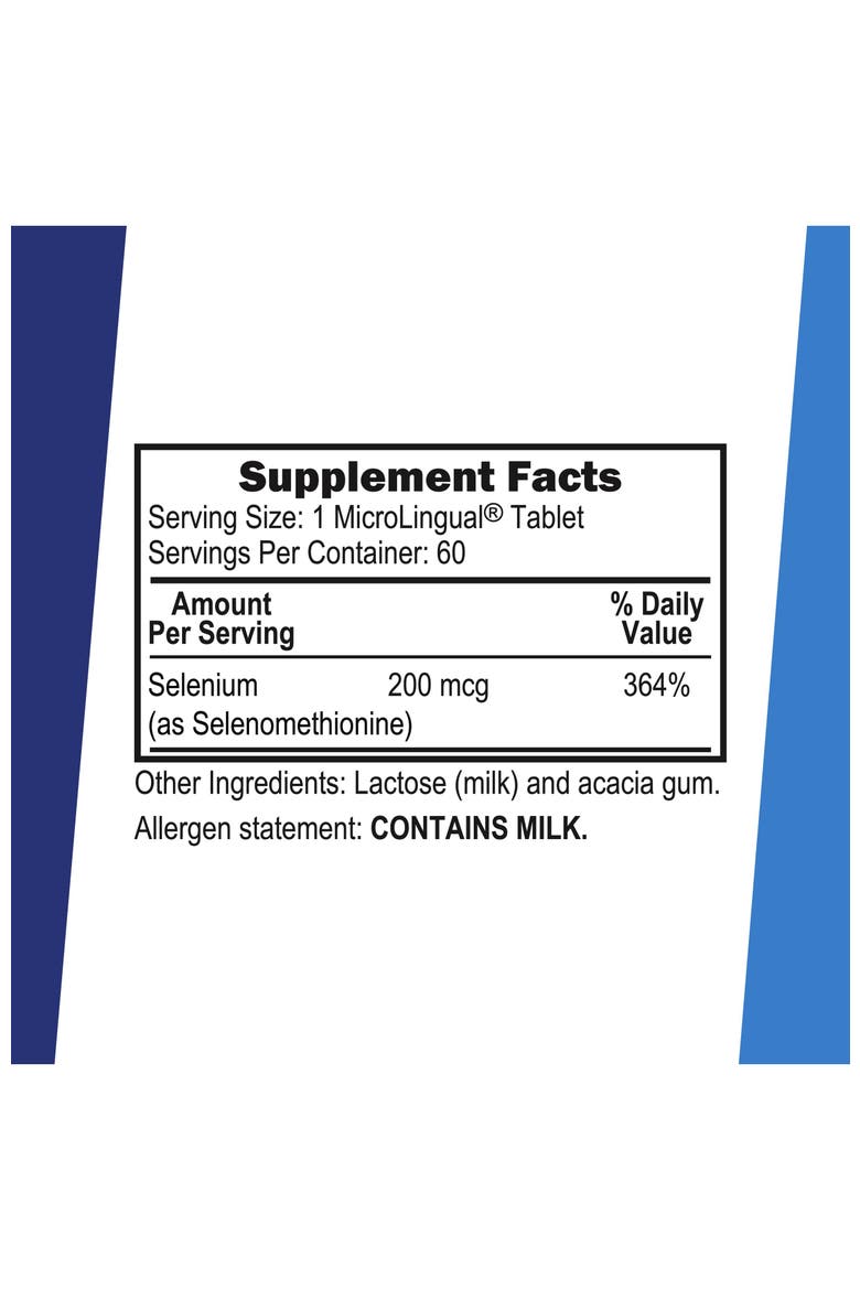 Selenium Selenomethionine Instant Dissolve Tablets, Alternate, color, White